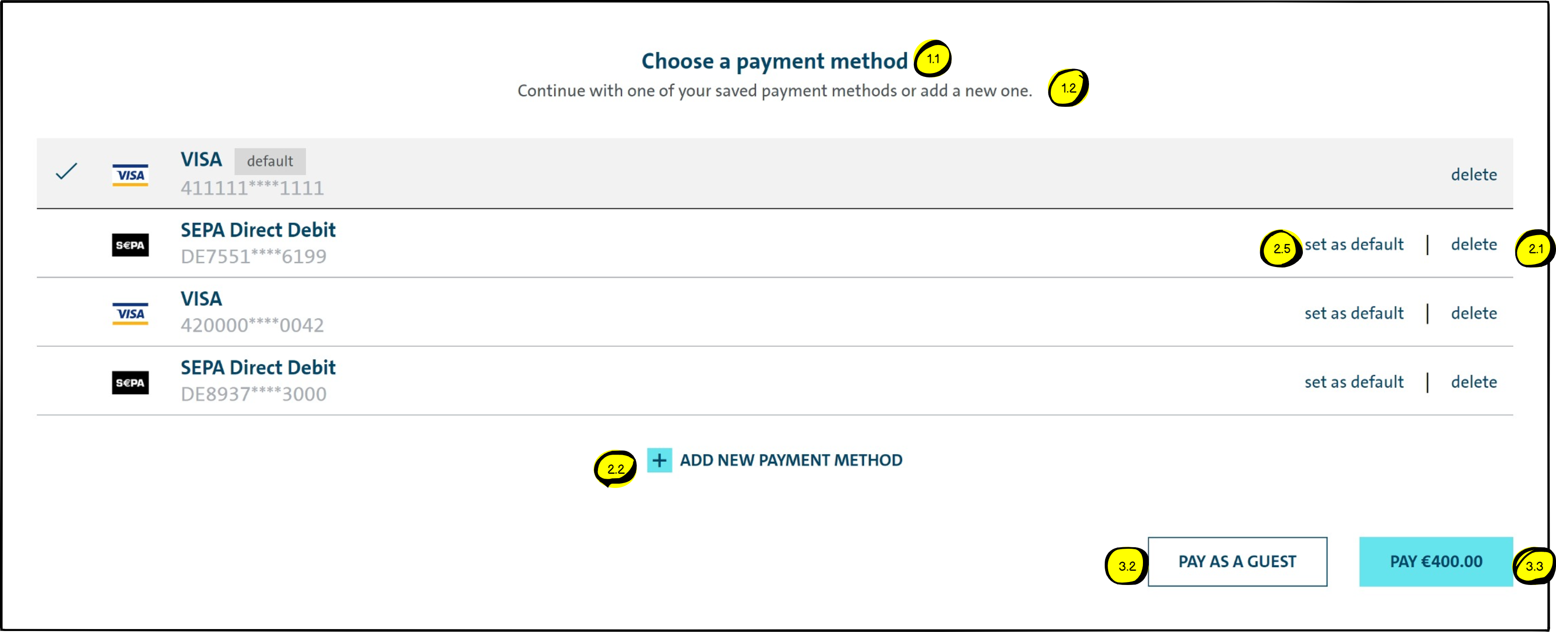 Choose a payment method